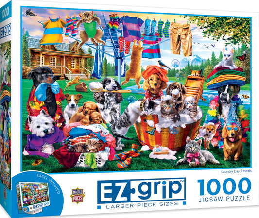 Masterpieces EZ Grip Puzzle Laundry Day Rascals box front for easy handling