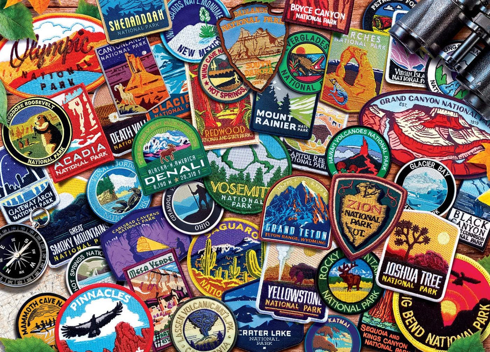 Family enjoys MasterPieces puzzle night with park patch designs