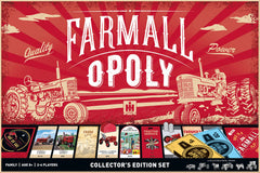 MasterPieces Farmall Opoly property cards featuring tractor models across generations