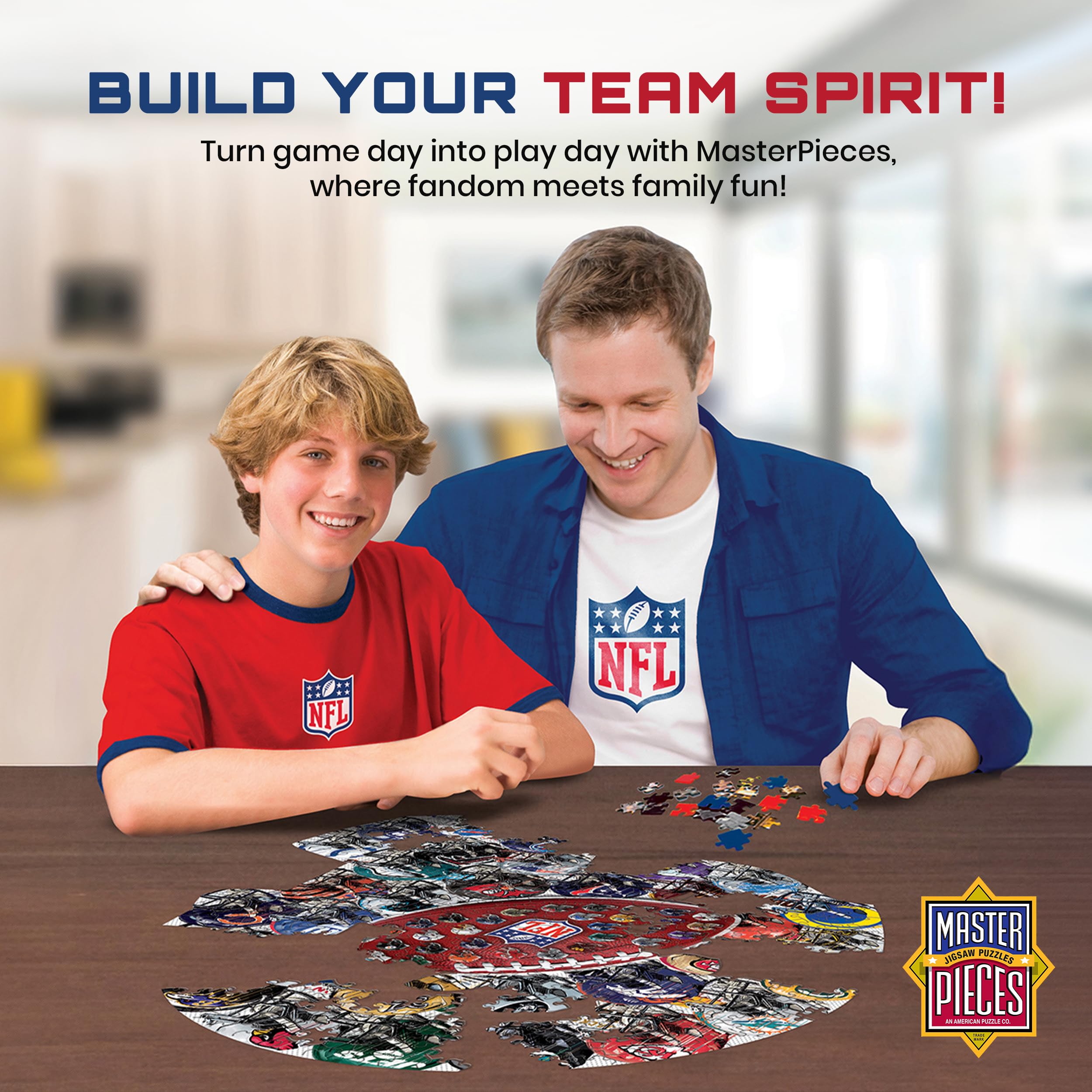 MasterPieces NFL Drip Art puzzle creates a striking game-day centerpiece.