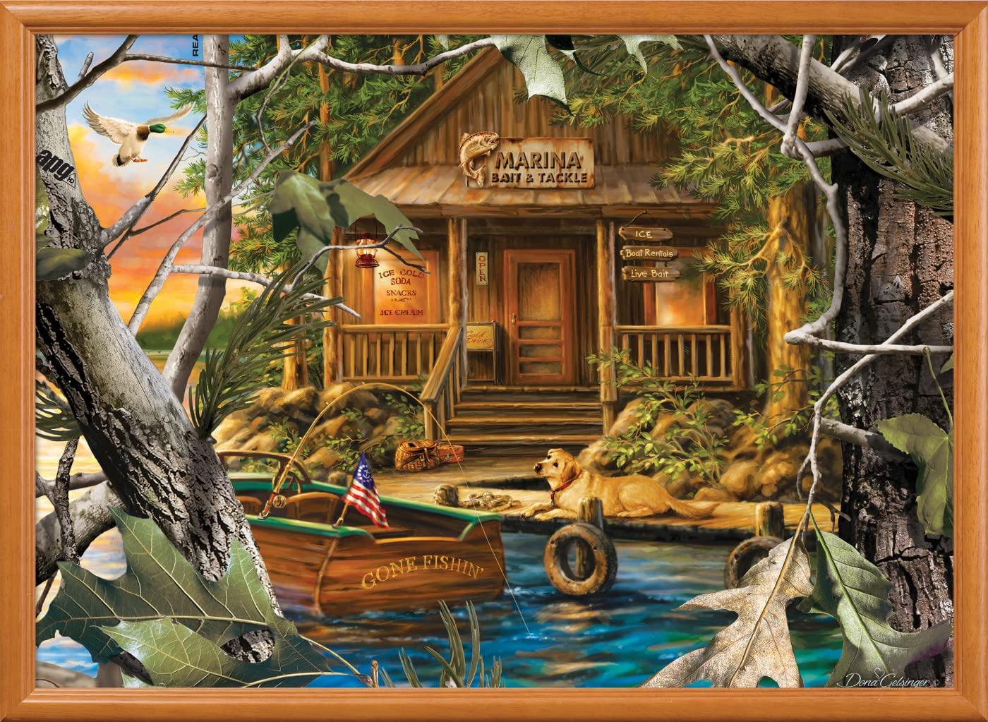 MasterPieces Gone Fishing puzzle uses random-cut pieces for varied challenges.