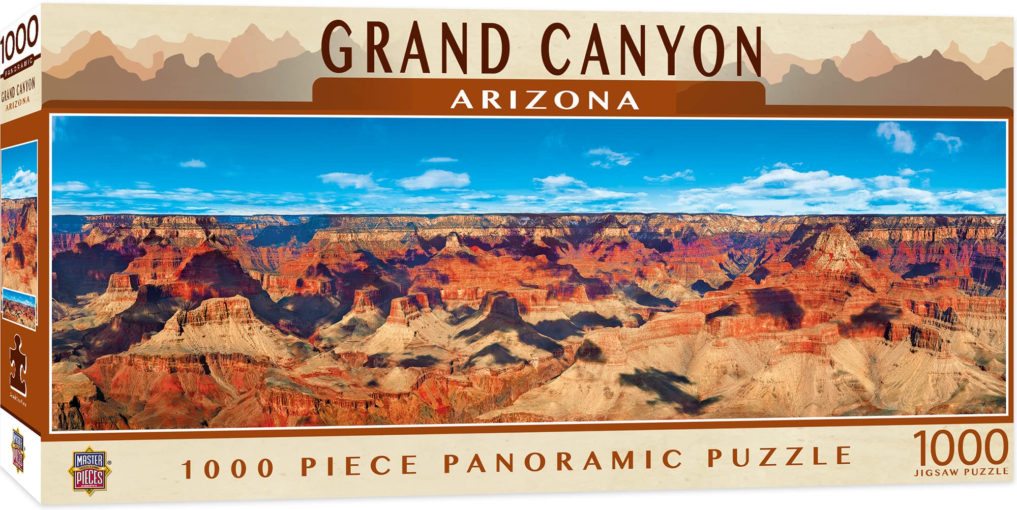MasterPieces Grand Canyon panoramic 1000-piece puzzle delivers immersive family fun.