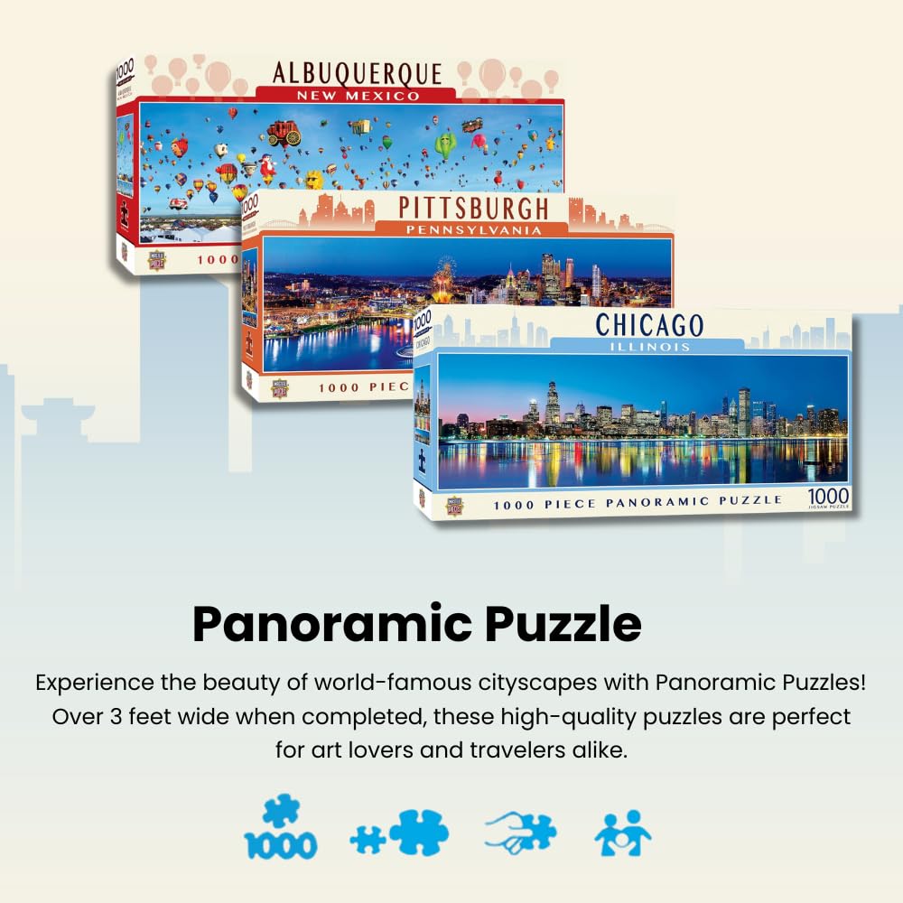 MasterPieces Grand Canyon panoramic puzzle pieces offer varied challenge and tight interlocks.