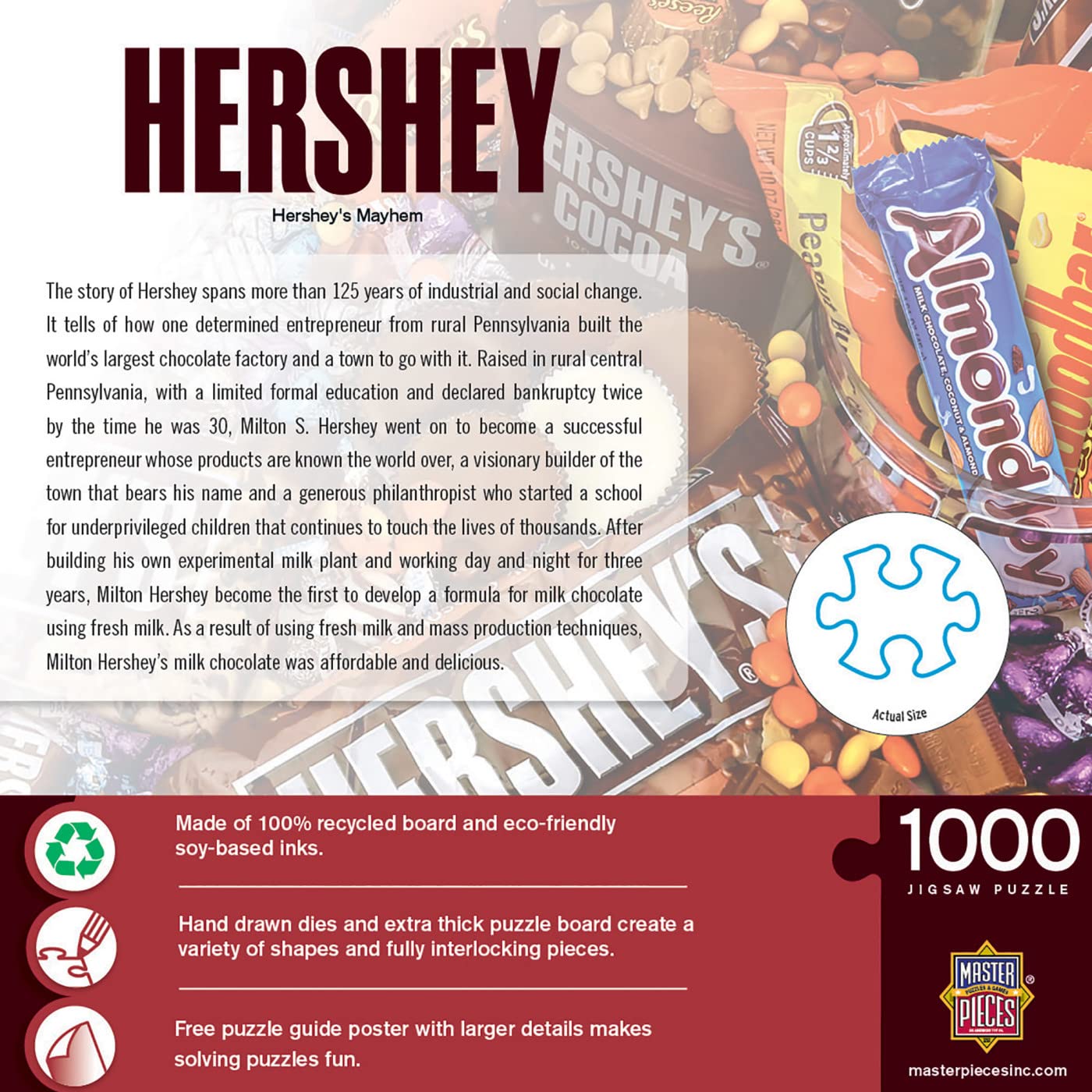 MasterPieces Hershey's Mayhem art detail highlights playful scenes to spark curiosity.
