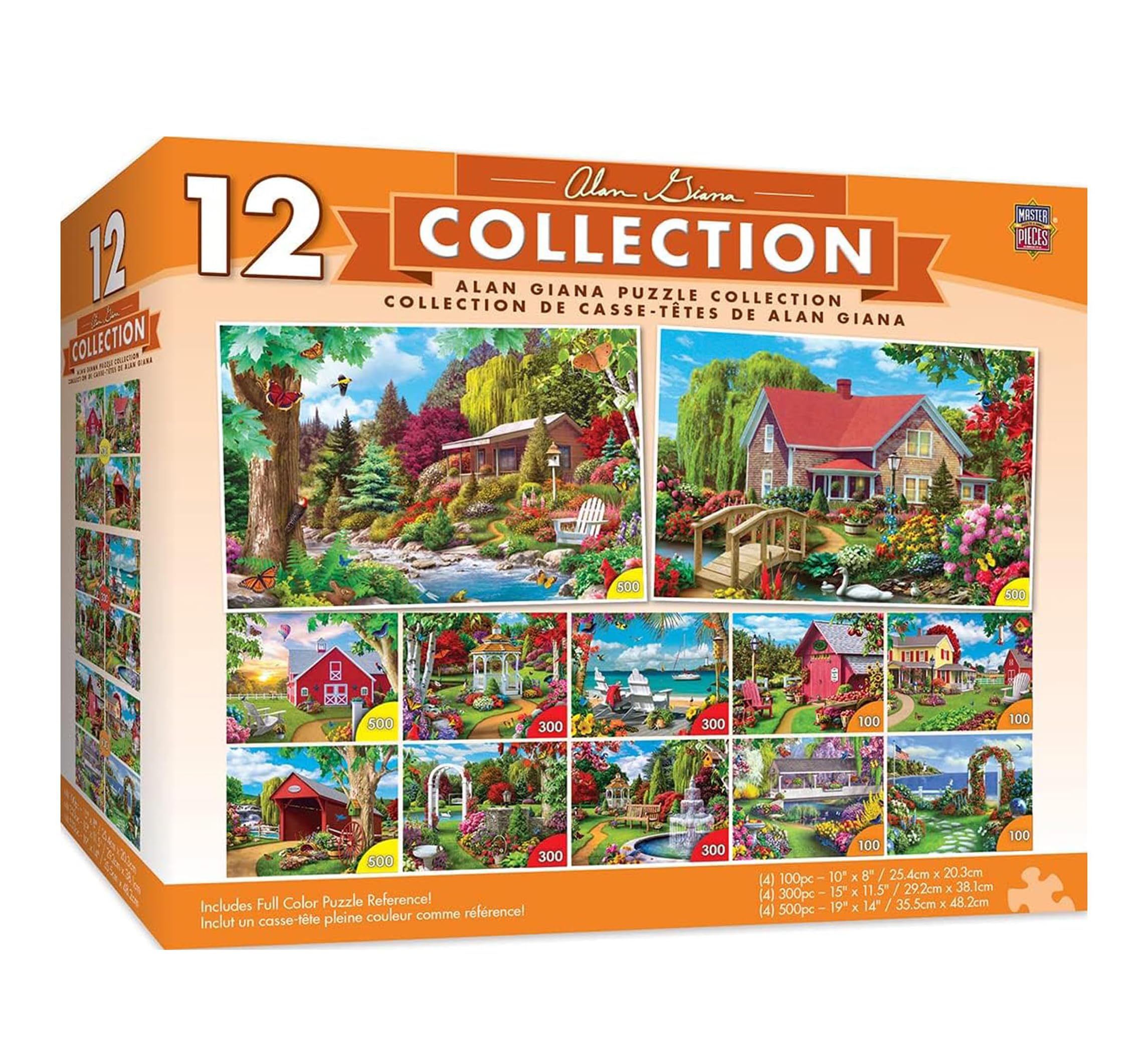 MasterPieces jigsaw puzzle 12-pack bundle: scenic countryside scene for mindful relaxation.