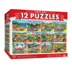 Masterpieces round 100-piece folk-art puzzle for tranquil solo time