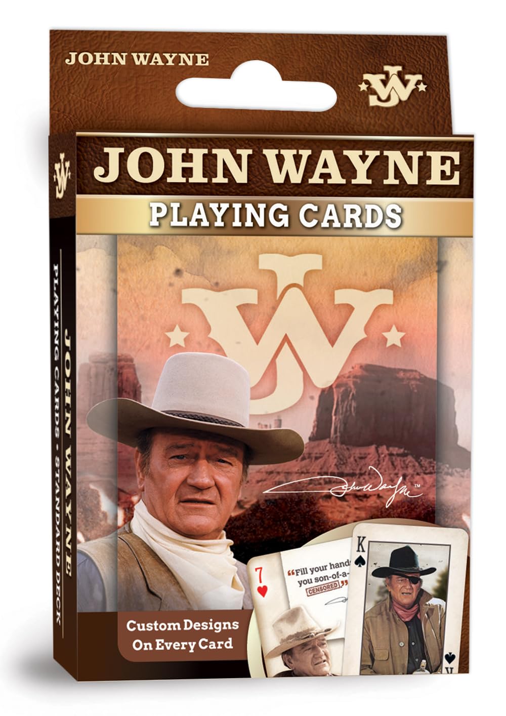 MasterPieces John Wayne playing cards deck for family game night with official licensing