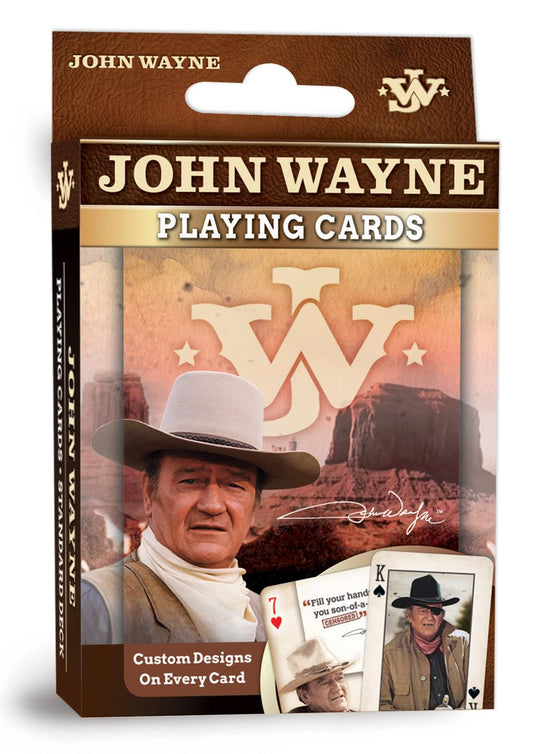 MasterPieces John Wayne playing cards deck for family game night with official licensing