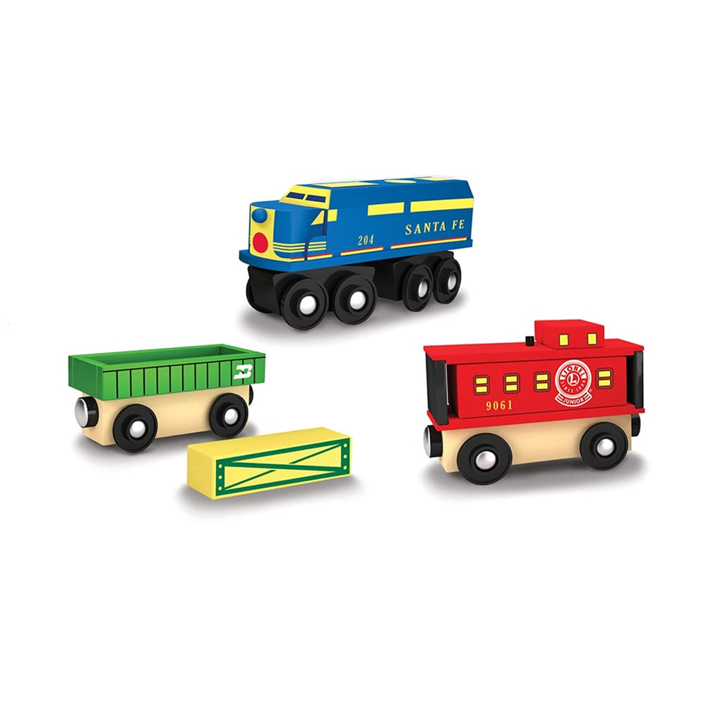 MasterPieces Lionel Santa Fe wooden-train compatibility with standard tracks