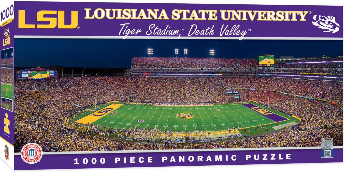 MasterPieces LSU Tigers 1000pc panoramic stadium view puzzle for family puzzle night