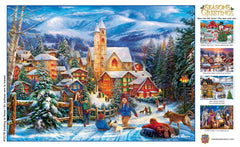 Masterpieces matte-finish puzzle close-up reduces glare for comfortable puzzling.