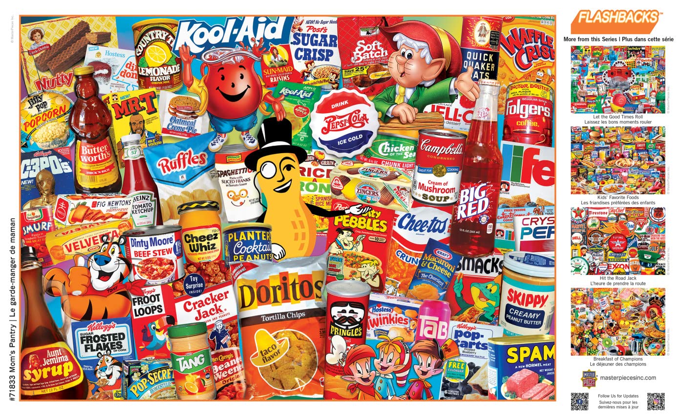 Thick interlocking pieces of MasterPieces Mom's Pantry puzzle for secure fit