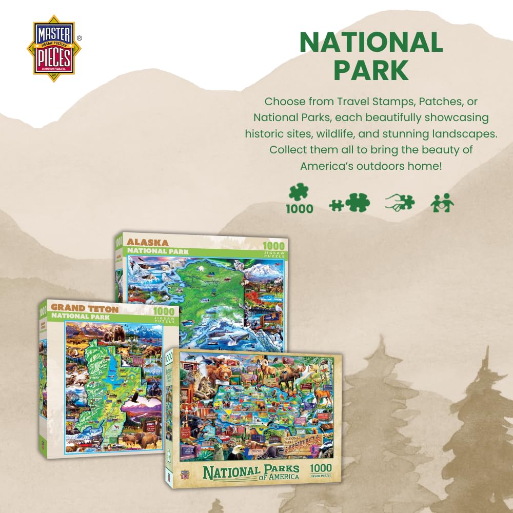 MasterPieces 1000-piece puzzle pieces spread for a challenging session