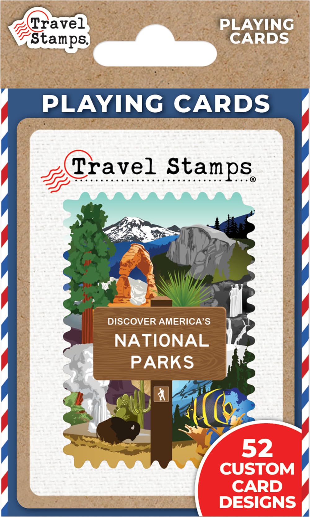 MasterPieces National Parks Travel Stamps playing cards: durable premium deck for family game nights