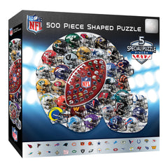 MasterPieces NFL Drip Art helmet puzzle front view for immersive game-night entertainment.