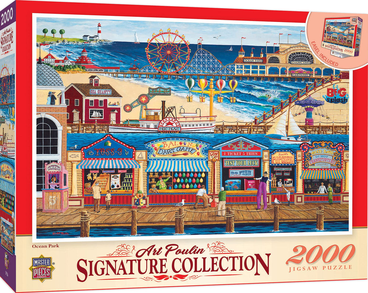 MasterPieces Ocean Park puzzle box front, inviting family puzzle night