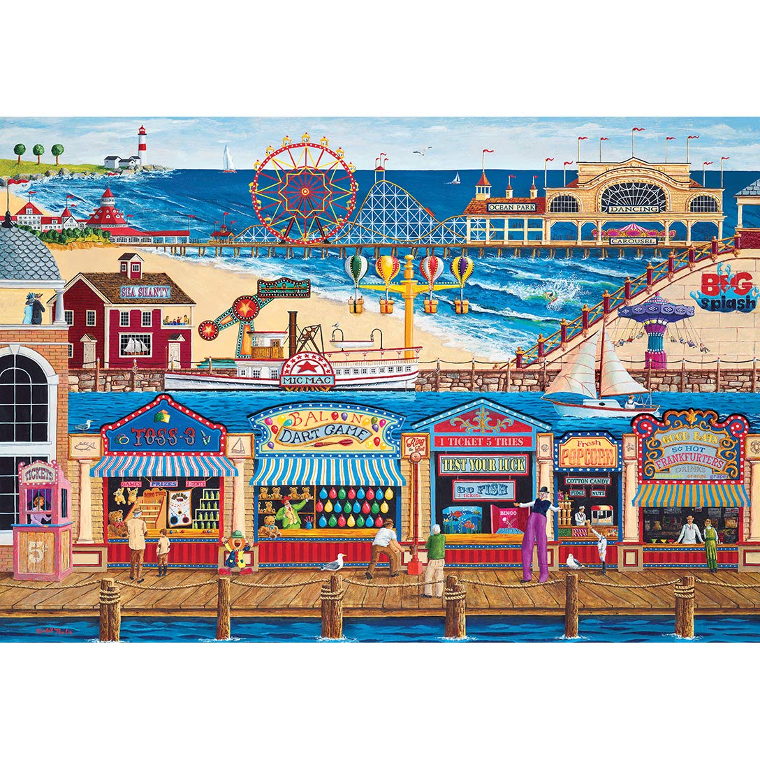 MasterPieces Ocean Park puzzle pieces interlocking close-up, ensuring a satisfying fit