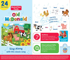 MasterPieces Old McDonald singalong puzzle features bright colors for visual recognition.