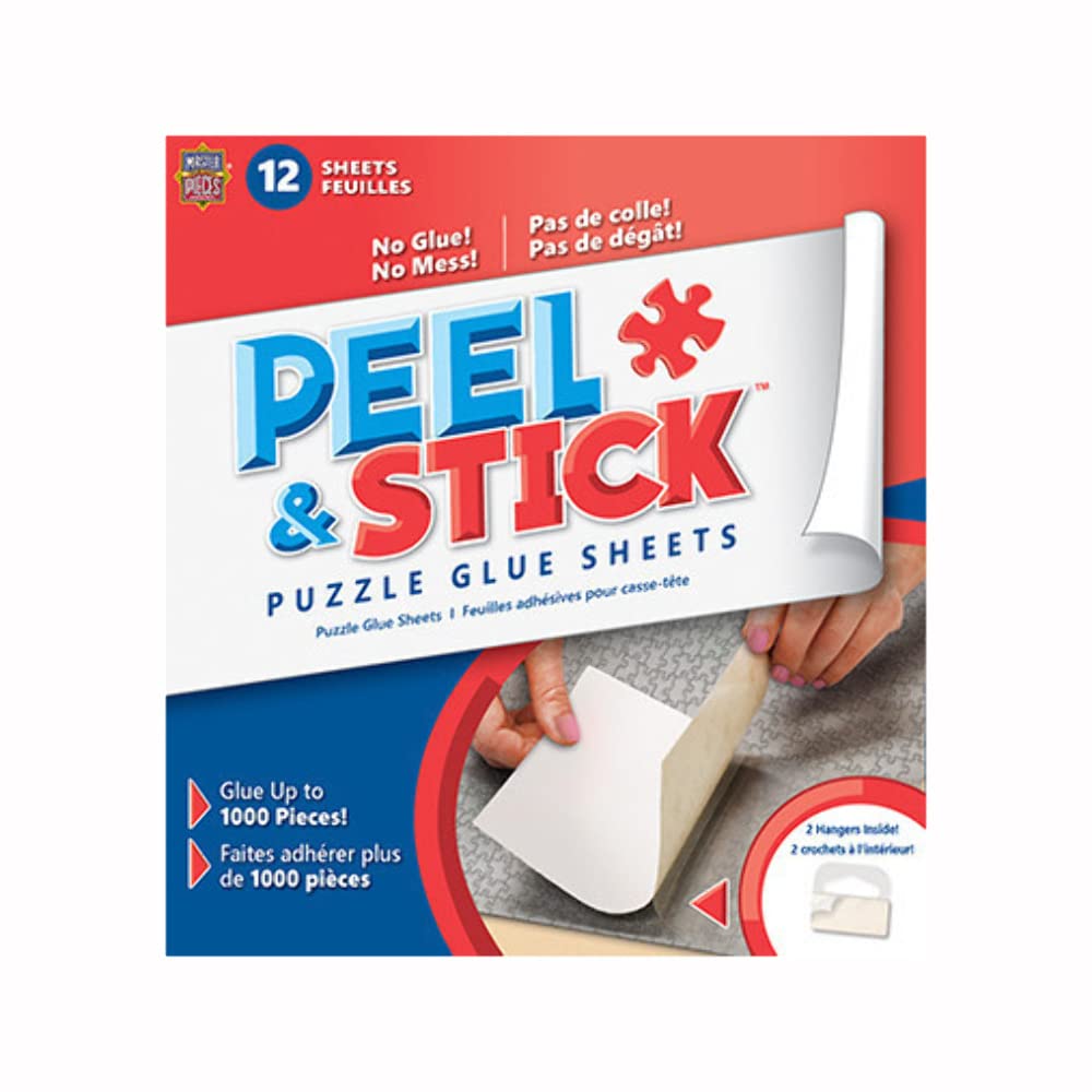 MasterPieces peel and stick glue sheets for 12 sheets preserve puzzles quickly and clearly.
