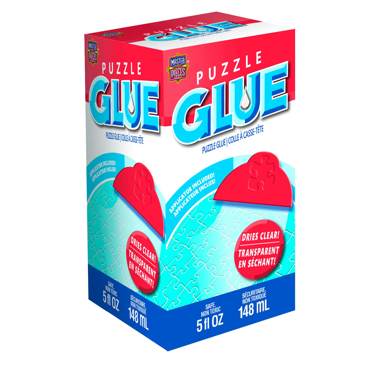 MasterPieces puzzle glue 5oz bottle seals finished puzzles for display.