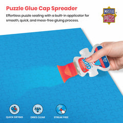 MasterPieces Puzzle Glue applicator provides smooth, even coverage on puzzles.