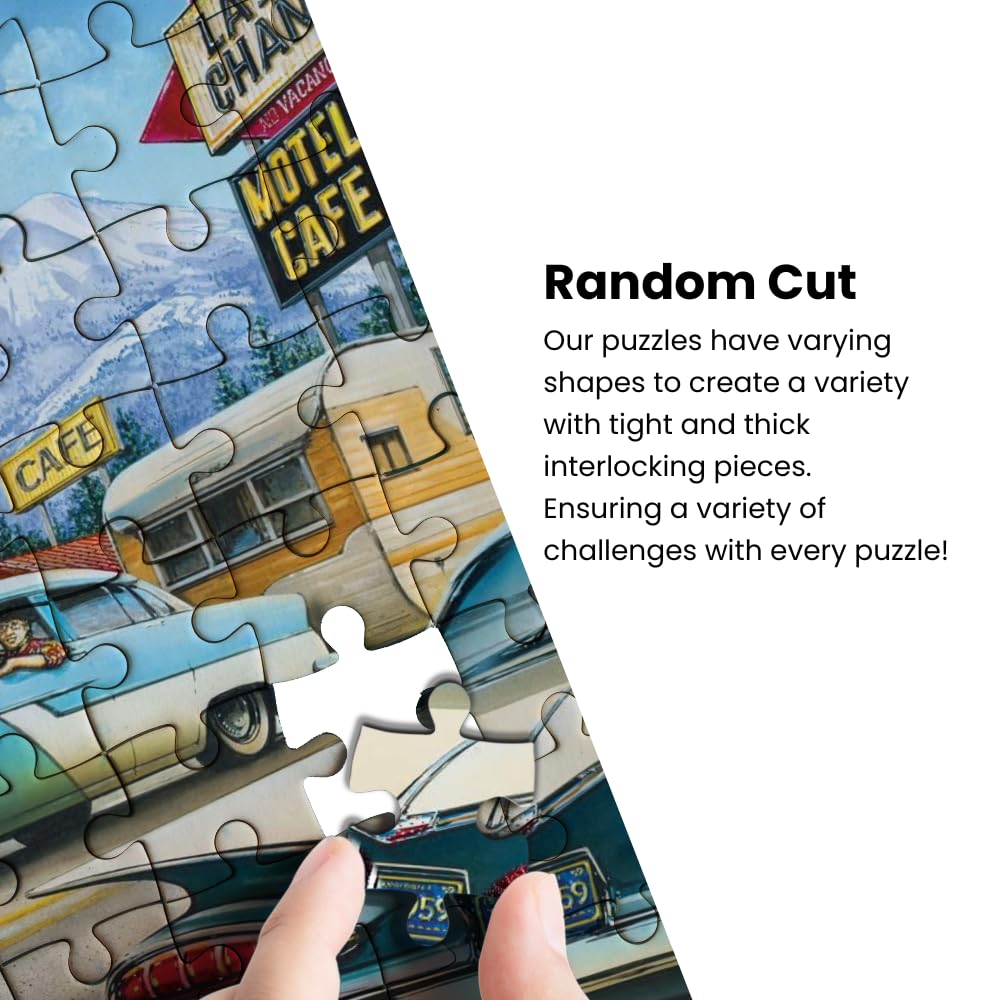 MasterPieces Route 66 Phil's Diner thick interlocking pieces emphasize durability.