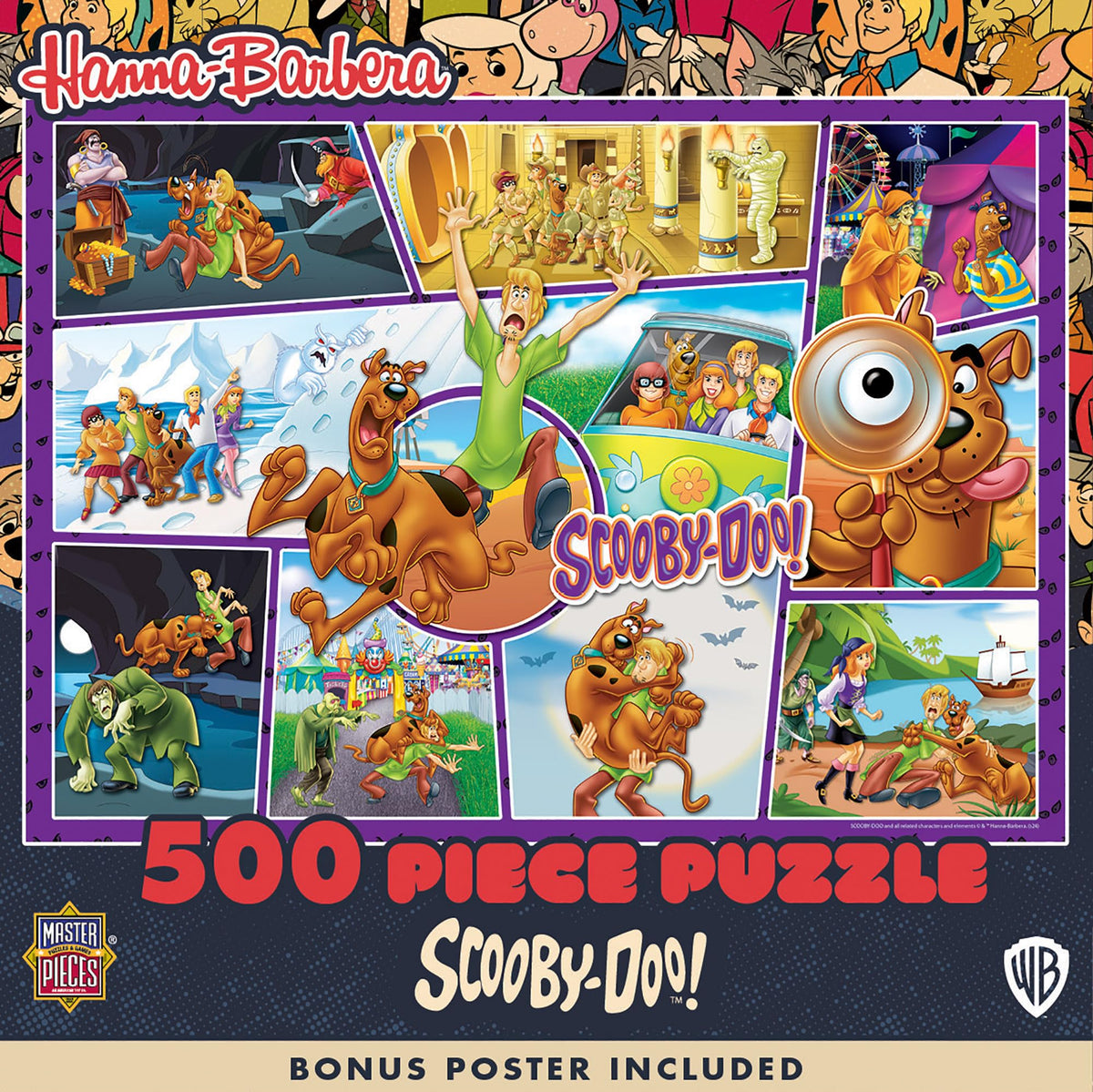 MasterPieces Scooby-Doo puzzle collage, 500 pieces, ideal for family puzzle nights and concentration practice