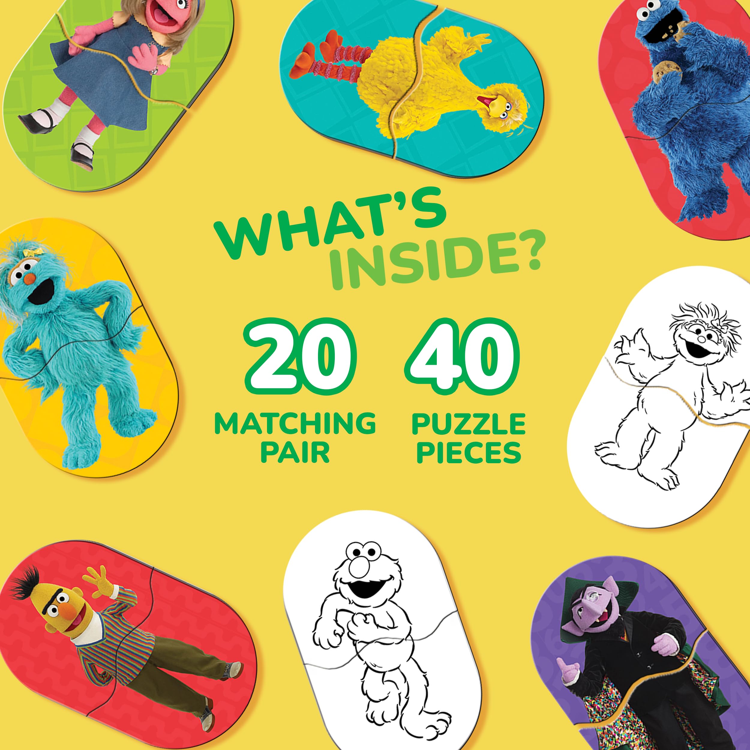 MasterPieces Sesame Street Heads & Toes suit ages 3+ for growing learners.