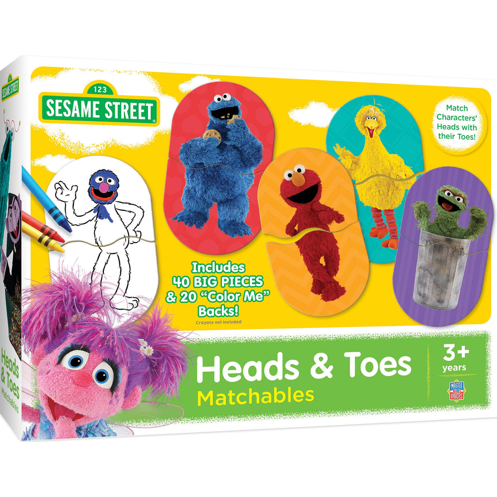 MasterPieces Sesame Street Heads & Toes cards show full characters for learning.