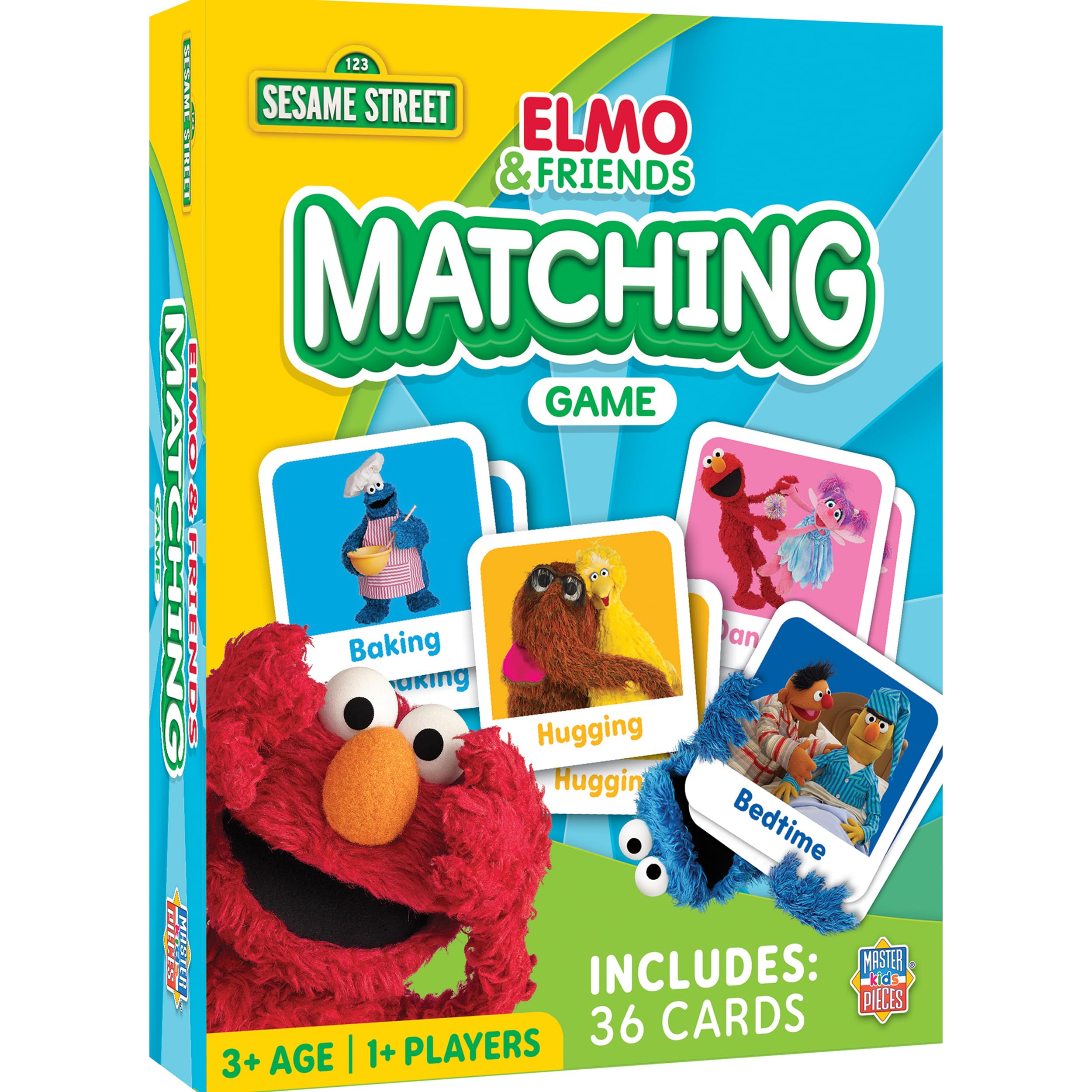 MasterPieces Sesame Street matching game cards spread for quick memory play
