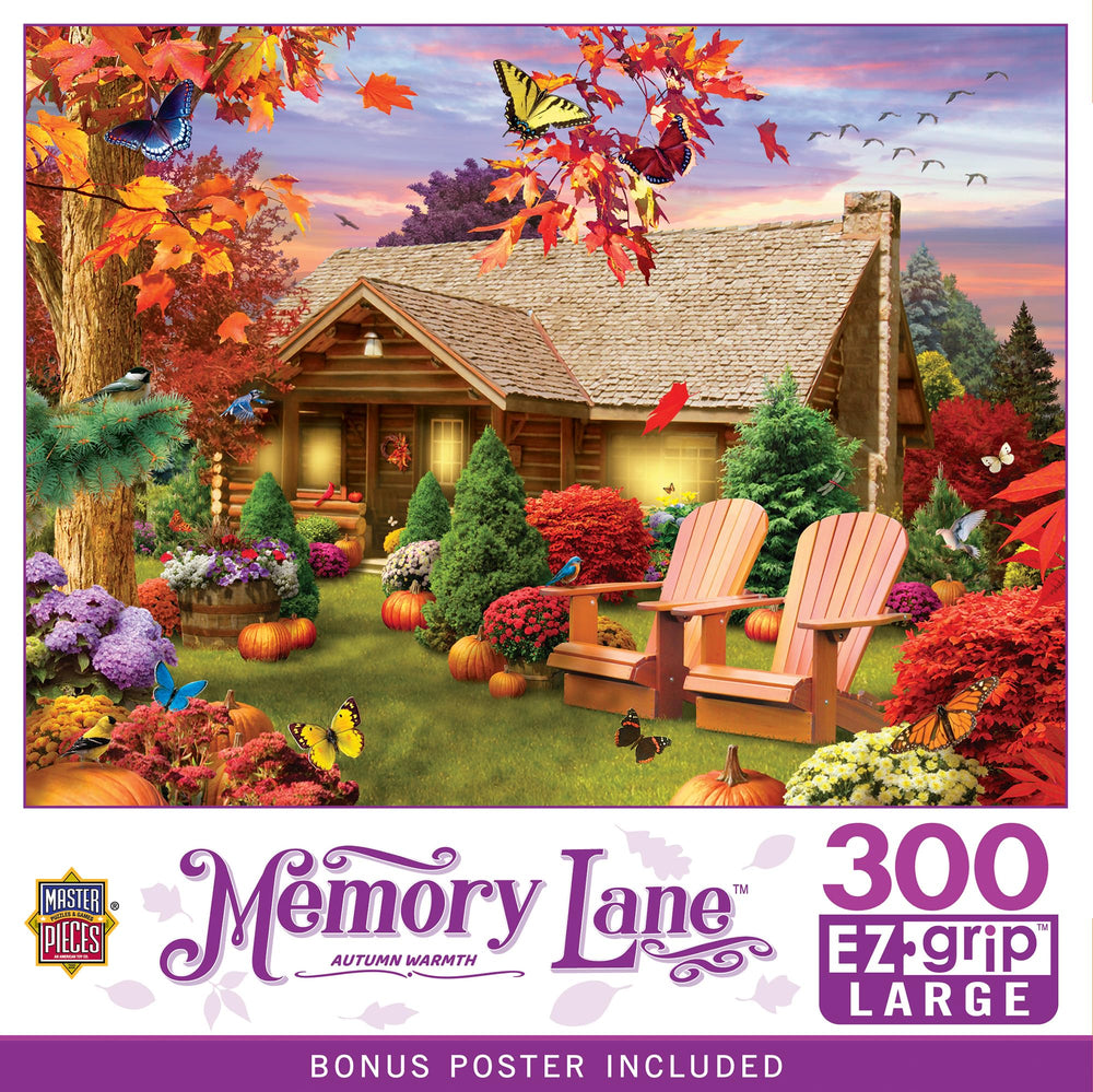 MasterPieces EZ Grip Autumn Scene puzzle, easy handling for family time.