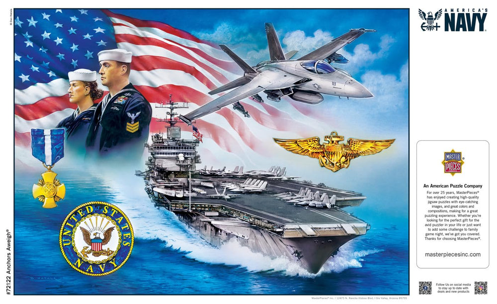 MasterPieces US Navy puzzle flag emblem close-up highlights detail and quality