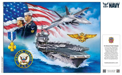 MasterPieces US Navy puzzle flag emblem close-up highlights detail and quality