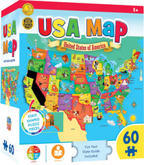 MasterPieces usa map state-shaped puzzle for kids, geography learning