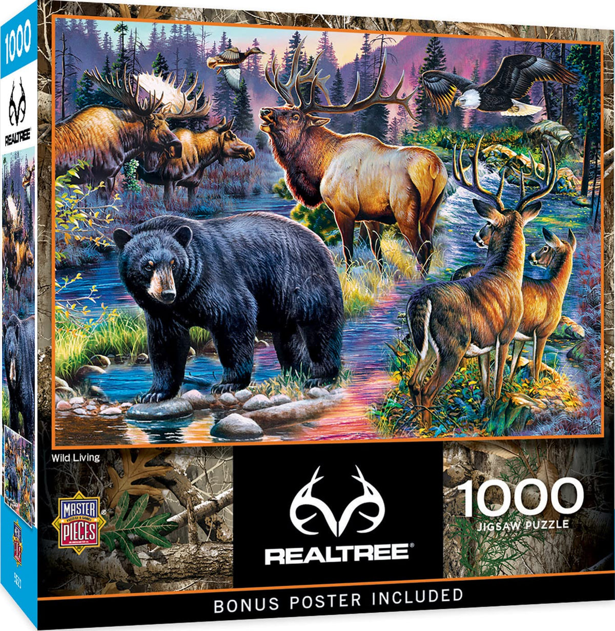 MasterPieces Wild Living 1000-piece puzzle cover image shows vibrant art for family nights