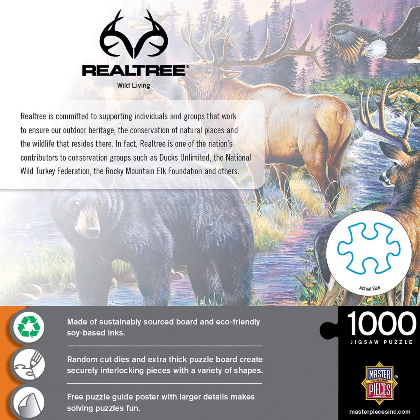 MasterPieces Wild Living poster included aids solving with a detailed reference