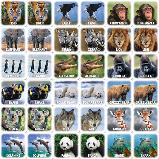 MasterPieces World of Animals game setup on a table invites family play and learning.