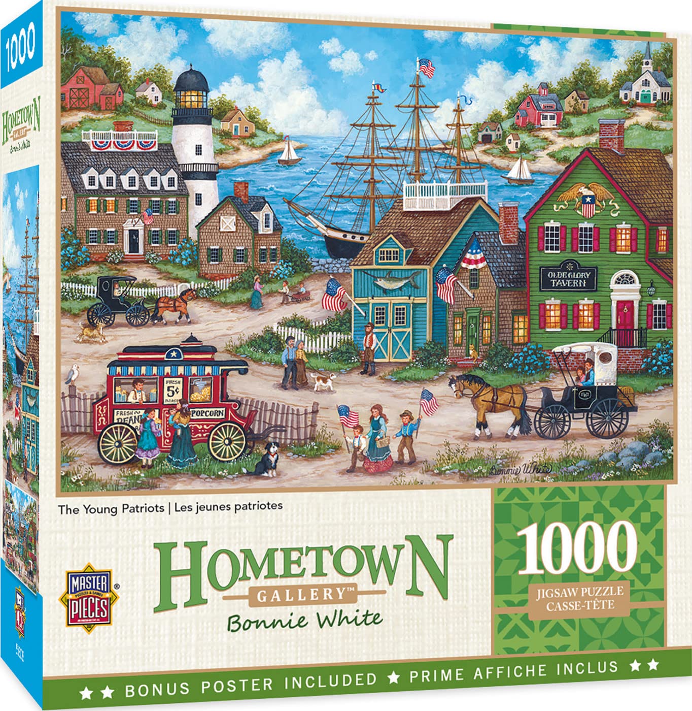 MasterPieces Young Patriots puzzle box front view for family puzzle night
