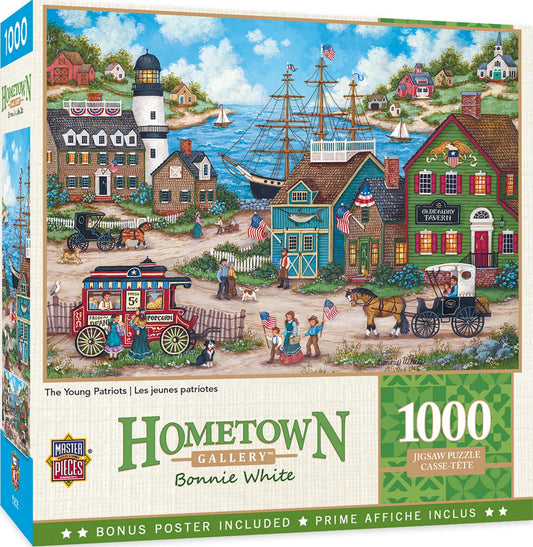 MasterPieces Young Patriots puzzle box front view for family puzzle night