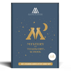 Masters of Mystery wizarding murder mystery dinner game card set for immersive play