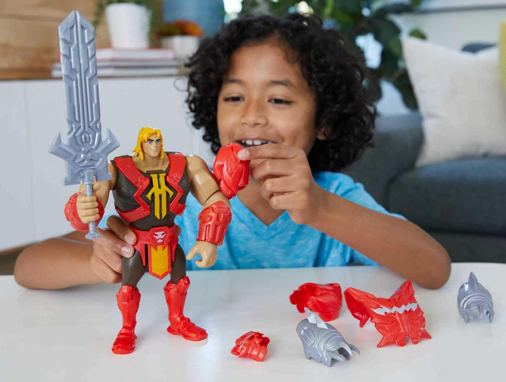 Masters of the Universe He-Man with removable armor for customizable battles.