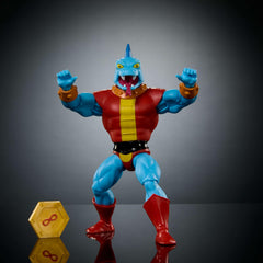Masters of the Universe Fang Man figure showing 16-point articulation for dynamic poses.