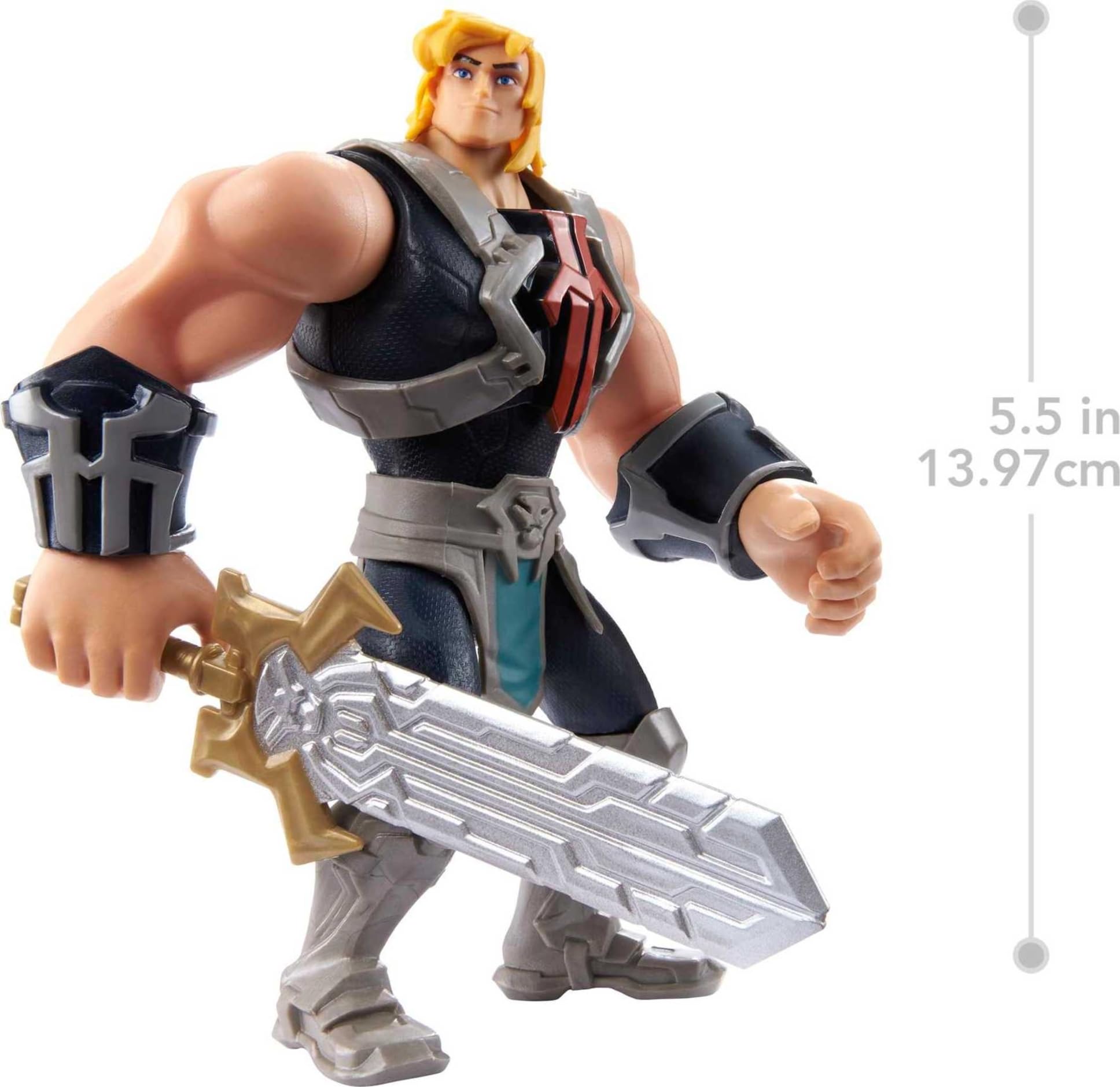 Masters of the Universe He-Man figure offers detailed articulation for poseable battles.
