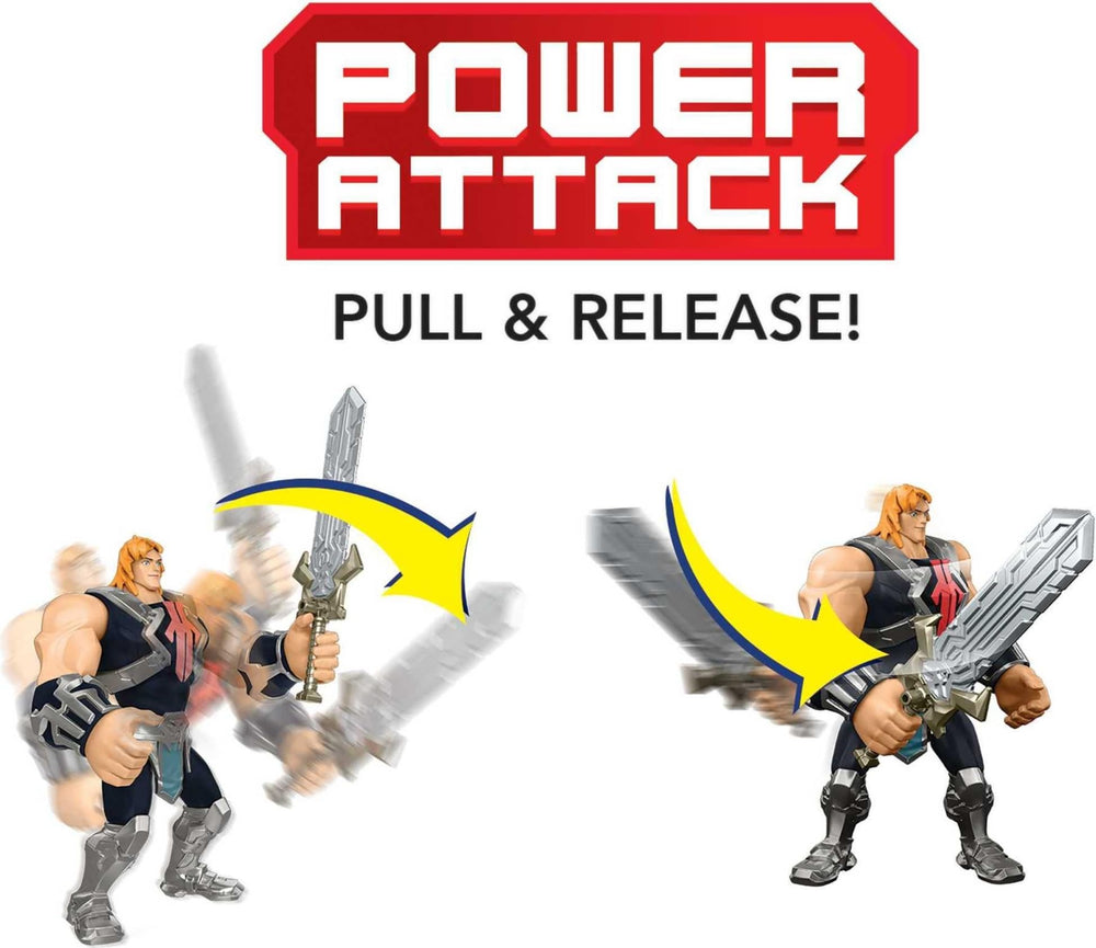 Masters of the Universe He-Man accessory includes a projectile for safe imaginative play.