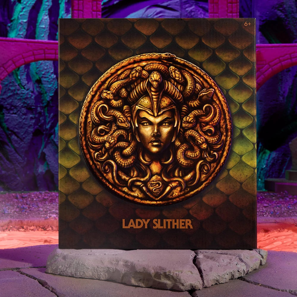 Masters of the Universe Lady Slither premium packaging highlights collector appeal
