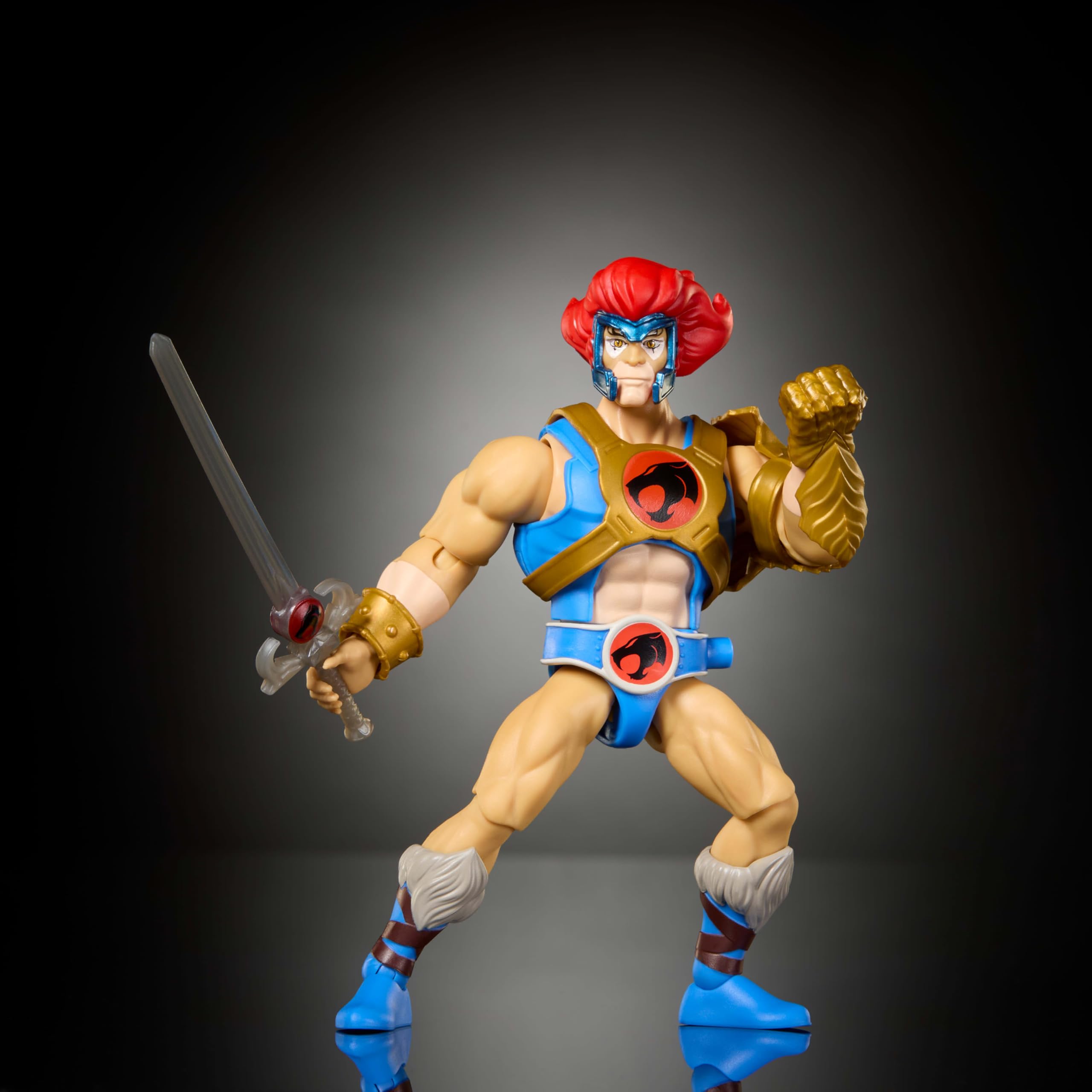Masters of the Universe Lion-O 5.5 inch scale articulation for dynamic posing.