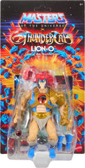 Masters of the Universe Lion-O cross brand nostalgia display on shelf or diorama.