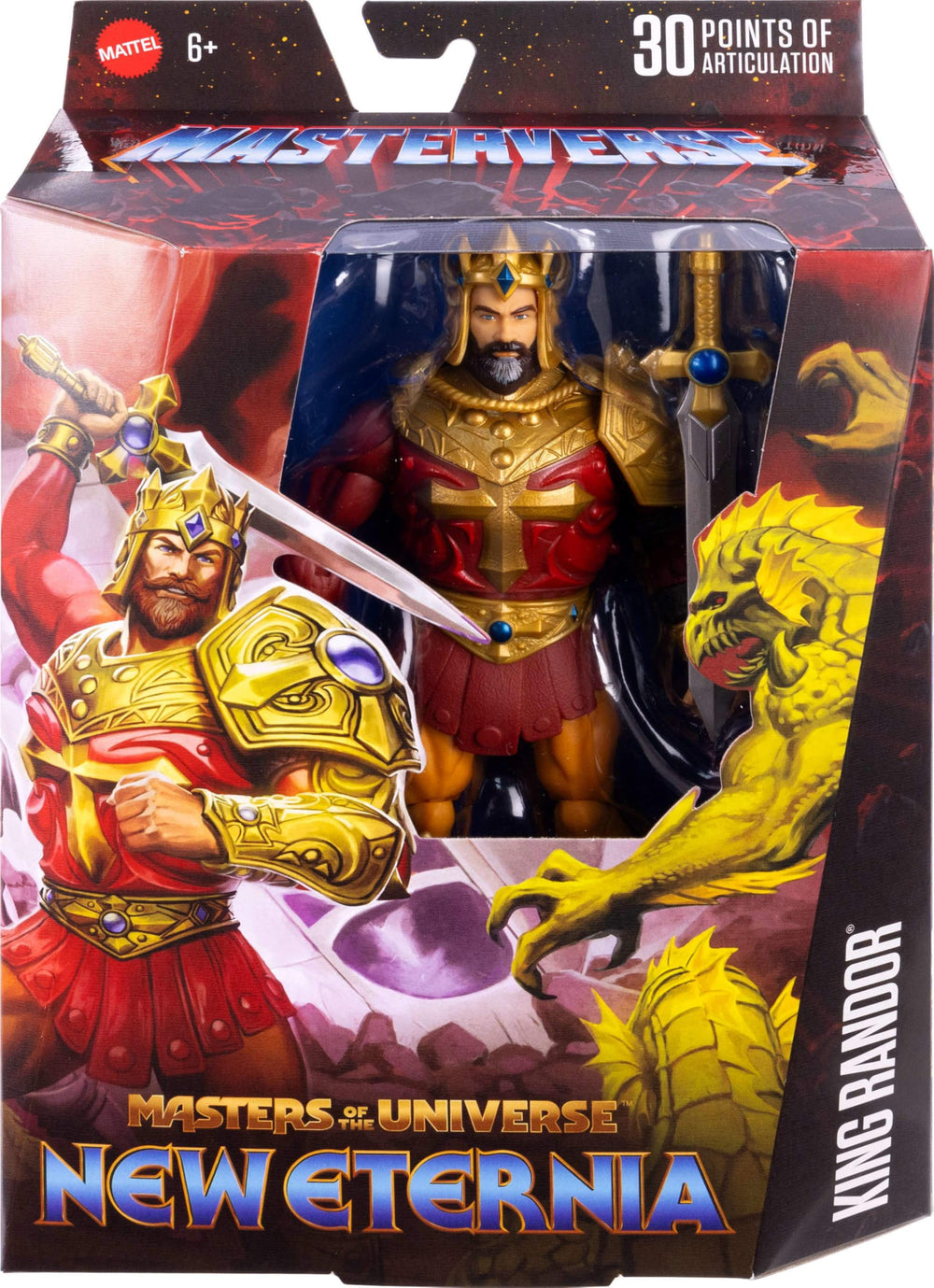King Randor Masterverse figure with cape for display and posing versatility.