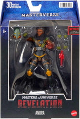 Masterverse Andra action figure highlighting high articulation for dynamic display.