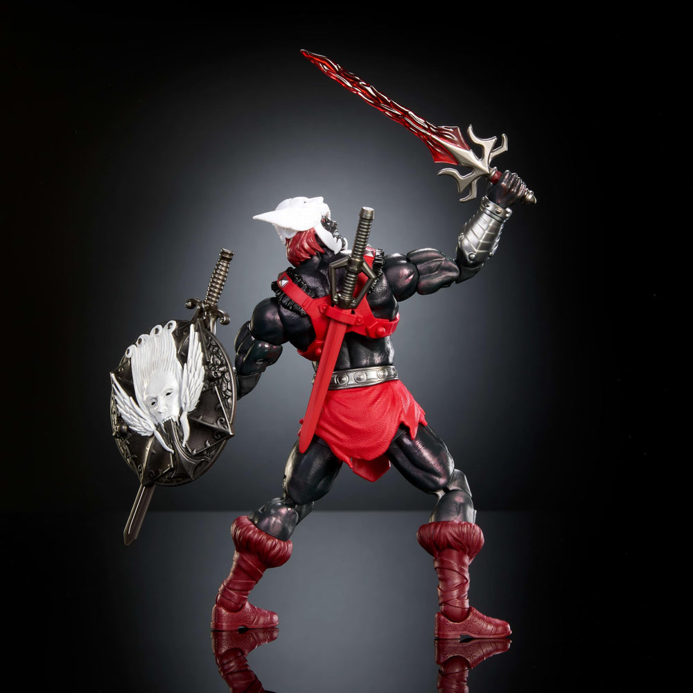 Masters of the Universe Masterverse Anti-Eternia He-Man graphic-novel-inspired pose encourages collectible display